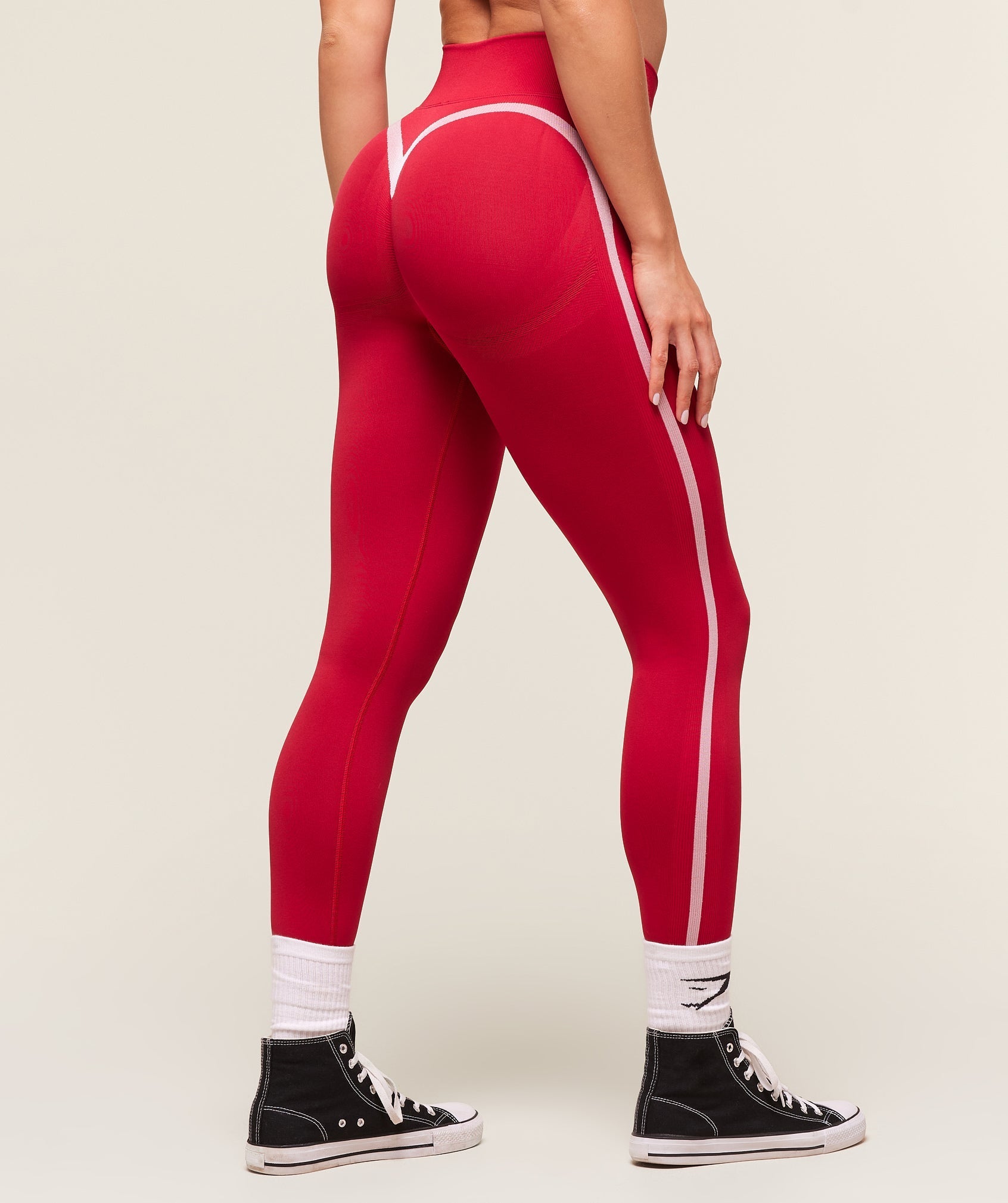 Gymshark Lift Varsity Seamless Leggings - Carmine Red