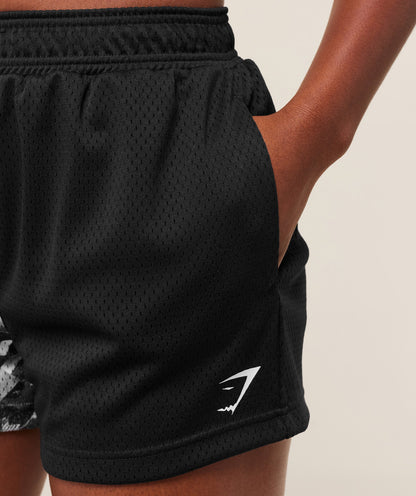 Gymshark Lifting Club Mesh Shorts - Black/White