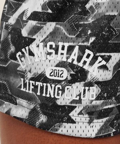 Gymshark Lifting Club Mesh Shorts - Black/White