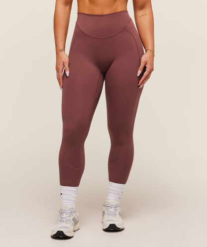 Gymshark Lifting Dipped Waistband Leggings - Burgundy Brown