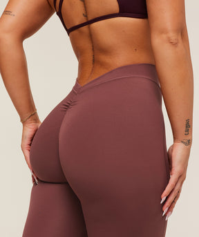 Gymshark Lifting Dipped Waistband Leggings - Burgundy Brown