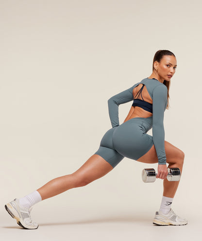 Gymshark Lifting Dipped Waistband All-In-One - Iron Blue