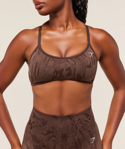 Gymshark Adapt Camo Cross Back Sports Bra - Archive Brown/Soft Brown