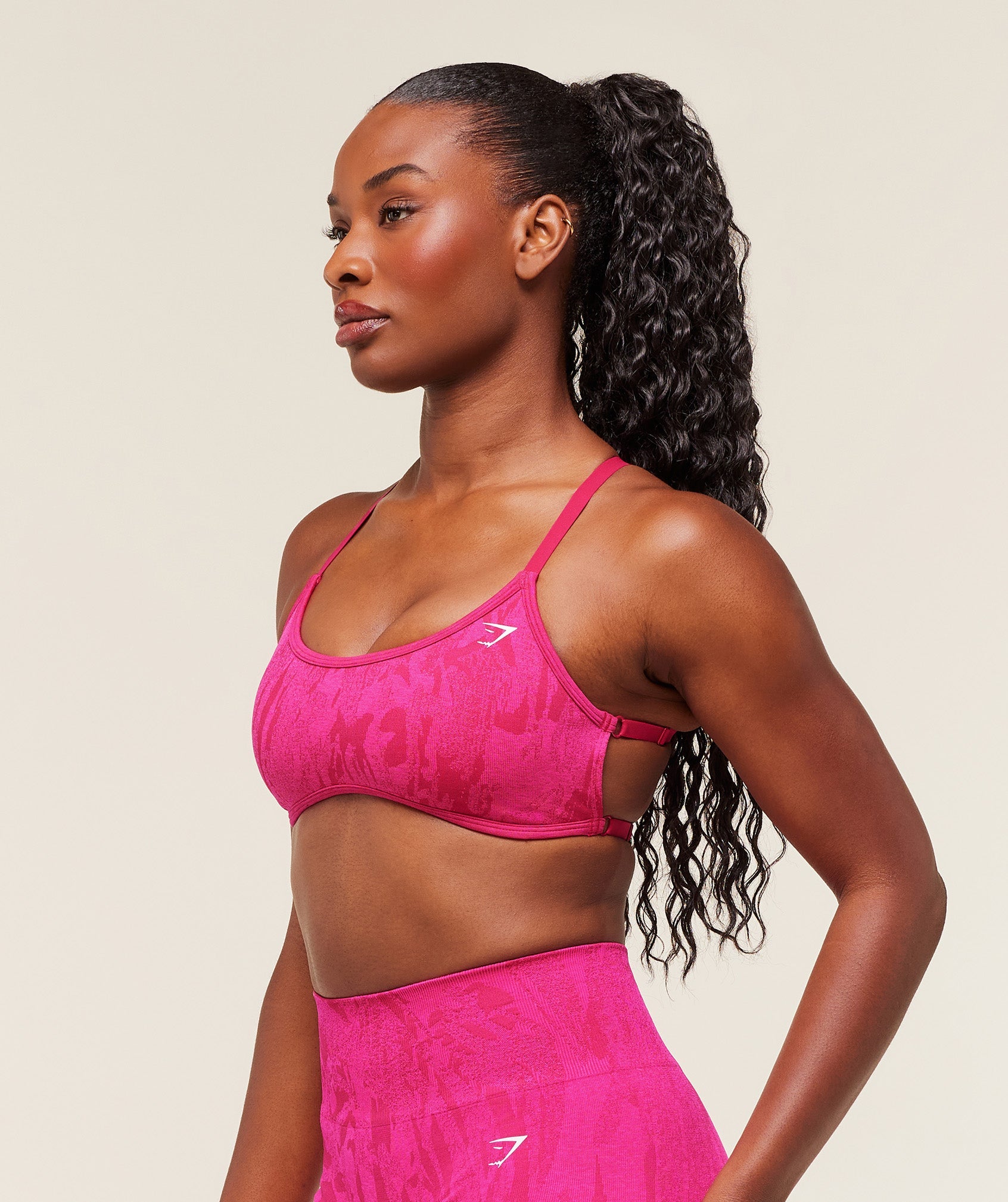 Gymshark Adapt Camo Cross Back Sports Bra - Build Pink/Energy Pink