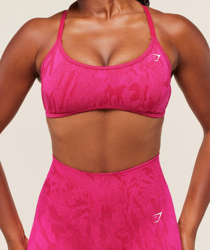 Gymshark Adapt Camo Cross Back Sports Bra - Build Pink/Energy Pink