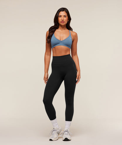 Gymshark Cotton Racerback Sports Bra - Worn Blue