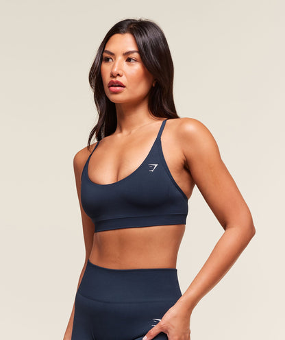 Gymshark Everyday Seamless Racerback Sports Bra - Navy