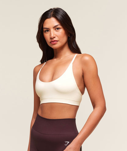 Gymshark Everyday Seamless Racerback Sports Bra - Soft White