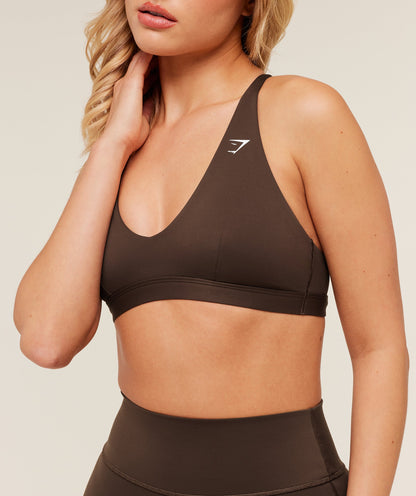 Gymshark Flow Light Support Sports Bra - Archive Brown