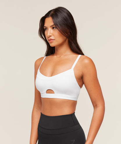 Gymshark Balcony Peekaboo Sports Bra - White