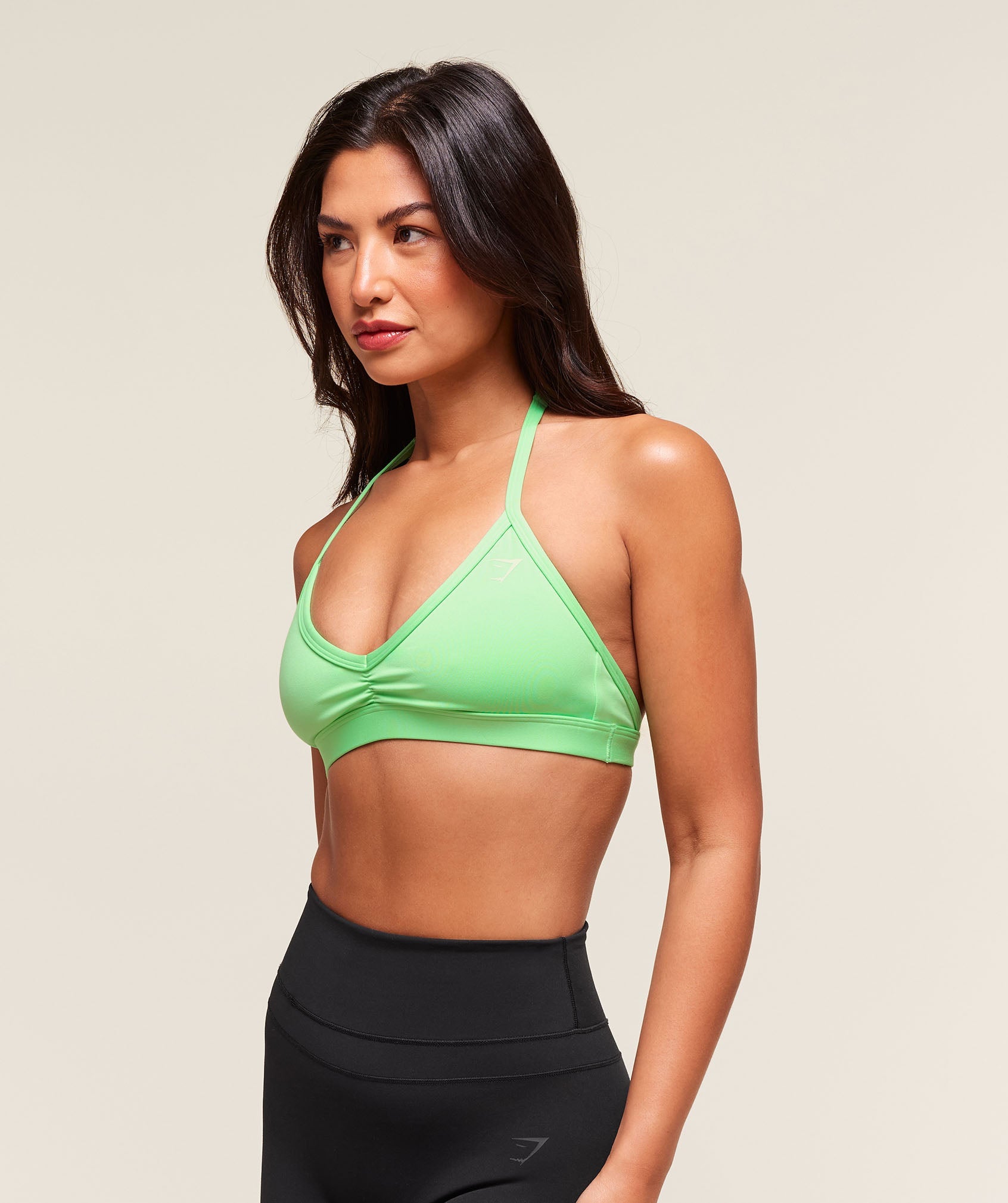 Gymshark Minimal Halterneck Sports Bra - Active Green