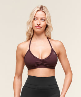 Gymshark Minimal Halterneck Sports Bra - Cherry Purple