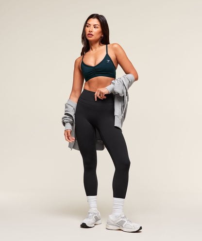 Gymshark Ruched Strappy Sports Bra - Deep Petrol Blue