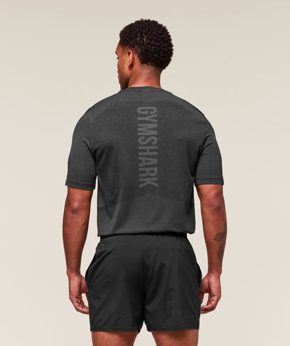 Gymshark Lightweight Seamless T-Shirt - Black/Silhouette Grey