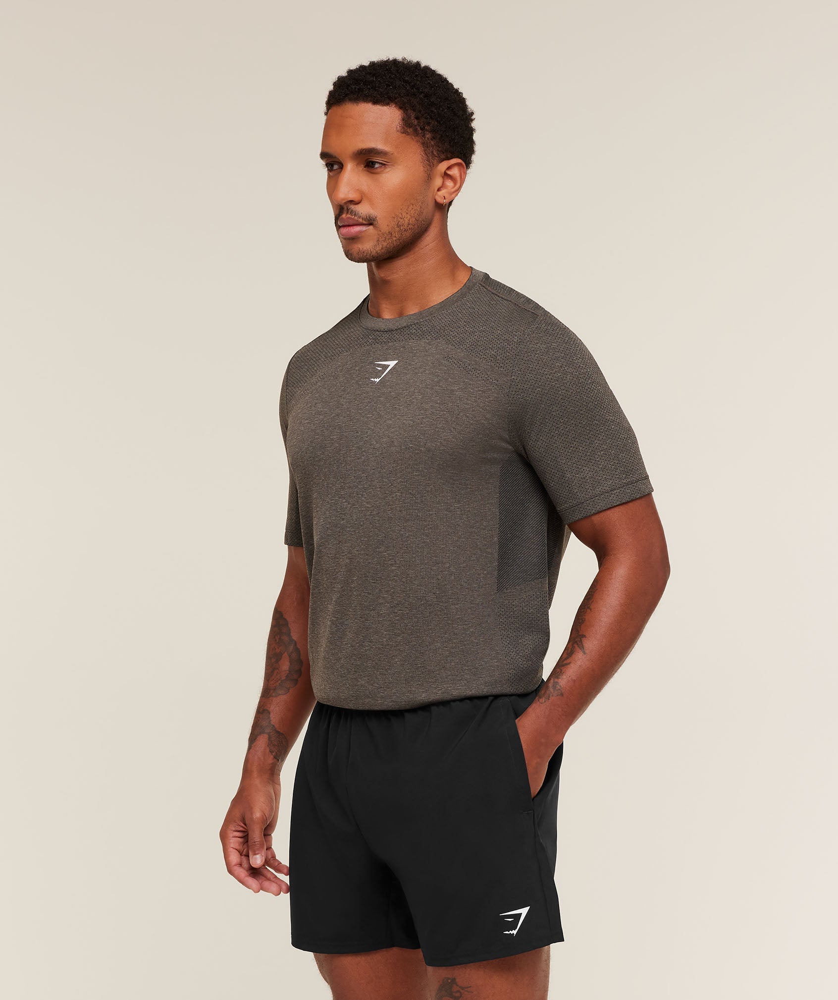 Gymshark Lightweight Seamless T-Shirt - Archive Brown/Cement Brown