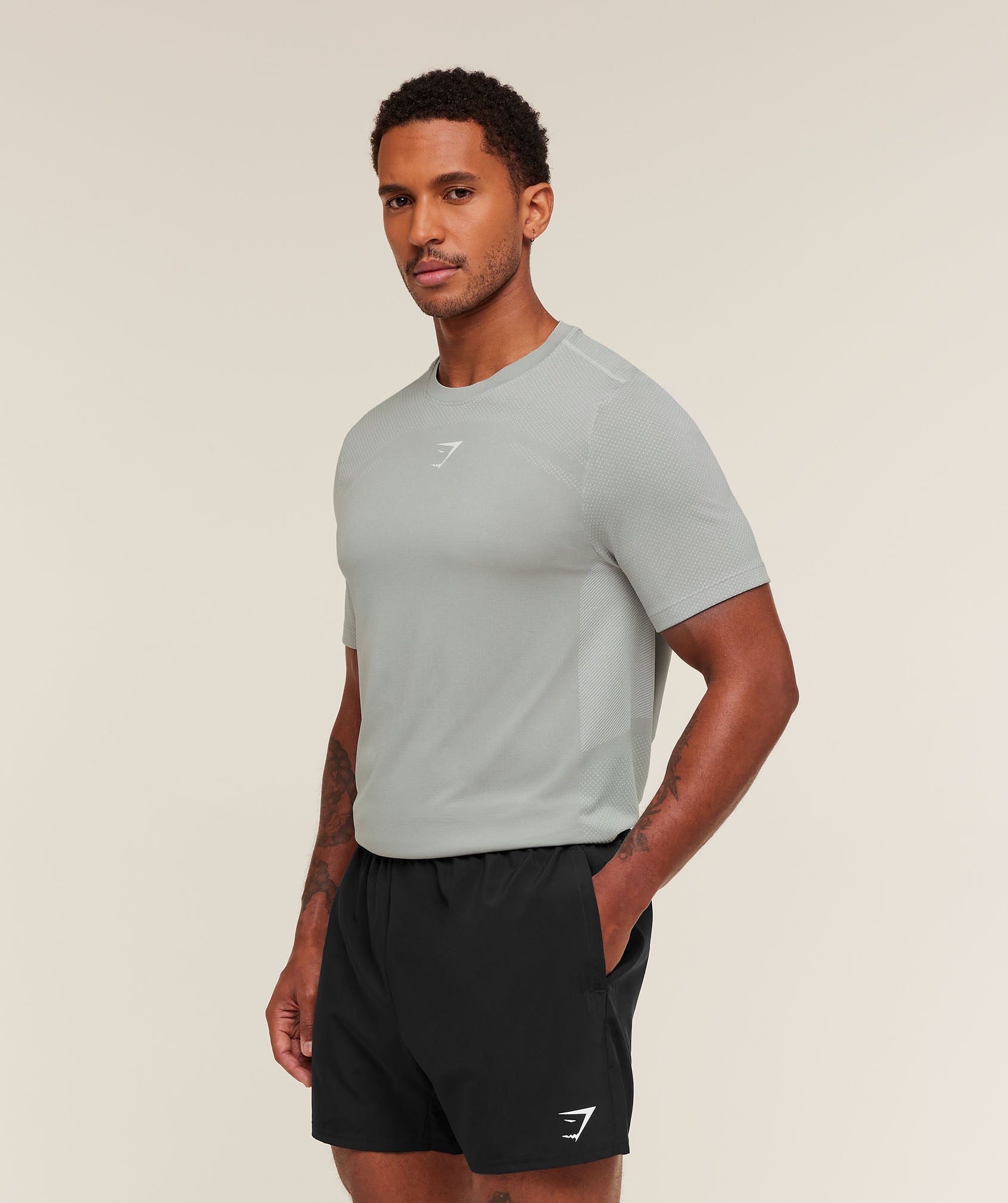 Gymshark Lightweight Seamless T-Shirt - Denim Grey/Light Grey