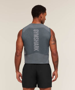 Gymshark Lightweight Seamless Tank - Iron Blue/Dark Grey