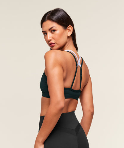 Gymshark Double Up Sports Bra - Deep Petrol Blue/Smoke Blue
