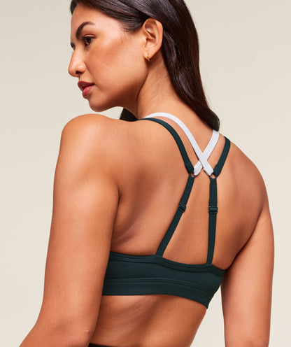 Gymshark Double Up Sports Bra - Deep Petrol Blue/Smoke Blue