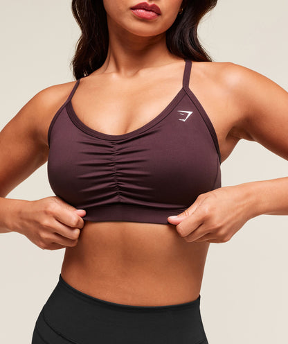 Gymshark Ruched Sports Bra - Cherry Purple