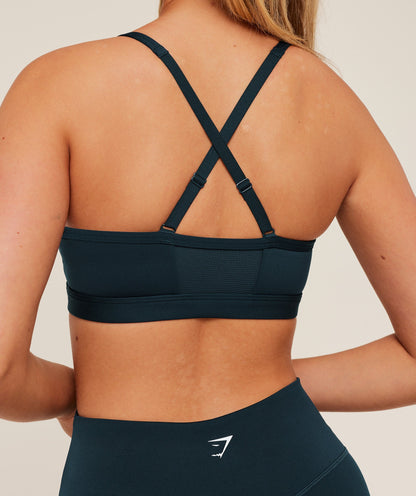 Gymshark Ruched Sports Bra - Deep Petrol Blue