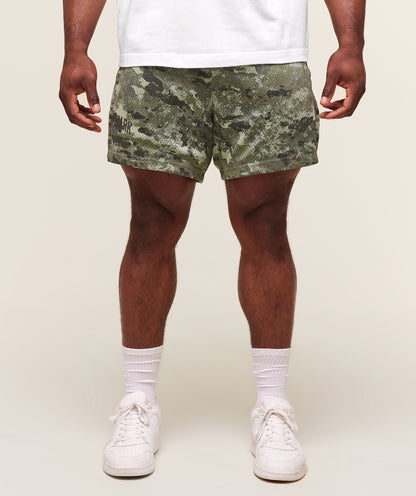 Gymshark Lifting Mesh 5" Shorts - Chalk Green