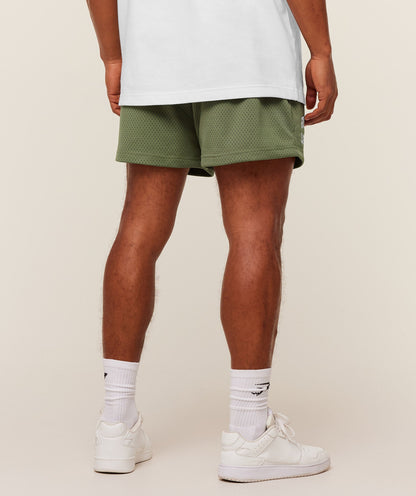 Gymshark Lifting Mesh 5" Shorts - GS Grounded Green
