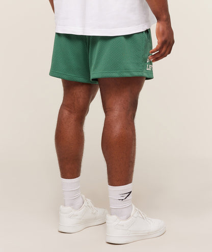 Gymshark Lifting Mesh 5" Shorts - Lift Green