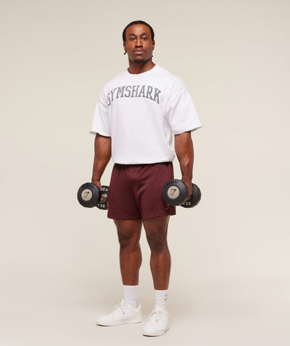 Gymshark Lifting Mesh 5" Shorts - Rich Maroon