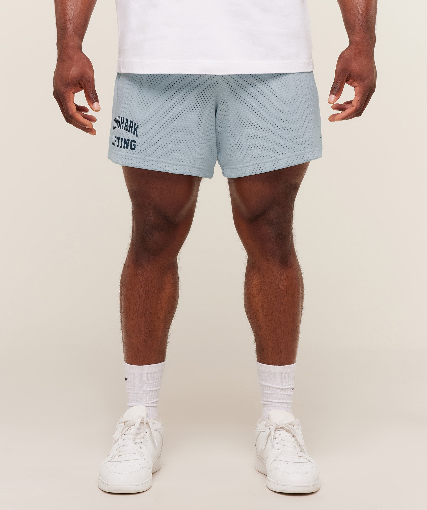 Gymshark Lifting Mesh 5" Shorts - Smoke Blue