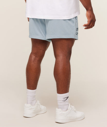 Gymshark Lifting Mesh 5" Shorts - Smoke Blue