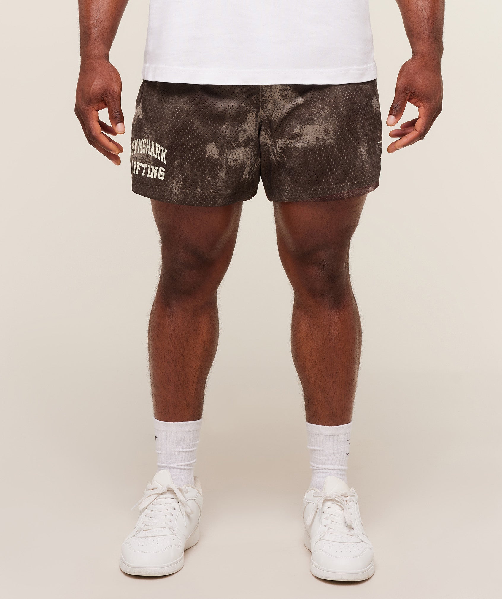 Gymshark Lifting Mesh 5" Shorts - Lifestyle Brown