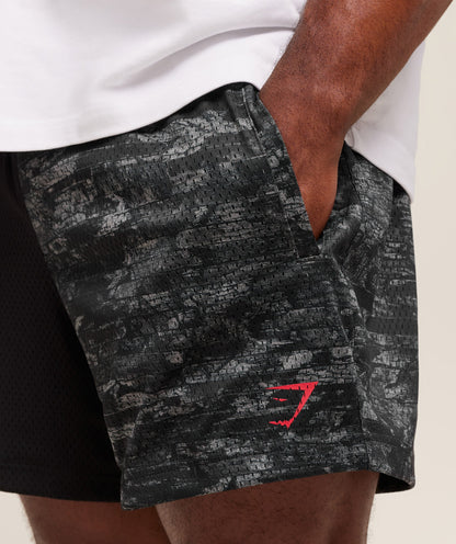 Gymshark Lifting Mesh 5" Shorts - Ash Grey