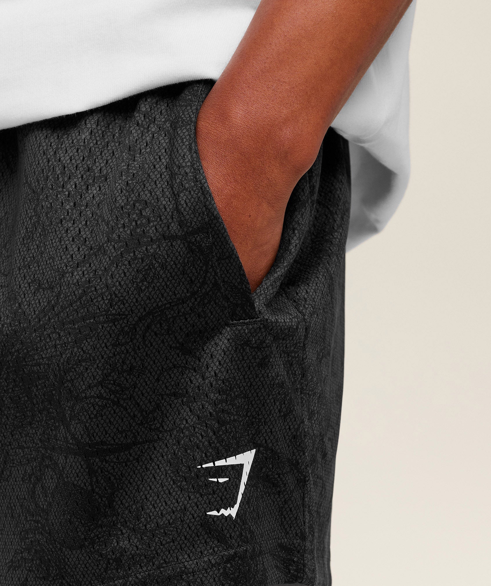 Gymshark Lifting Mesh 5" Shorts - Black/Onyx Grey
