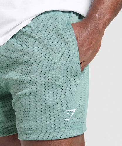 Gymshark Lifting Mesh 5" Shorts - Celeste Blue