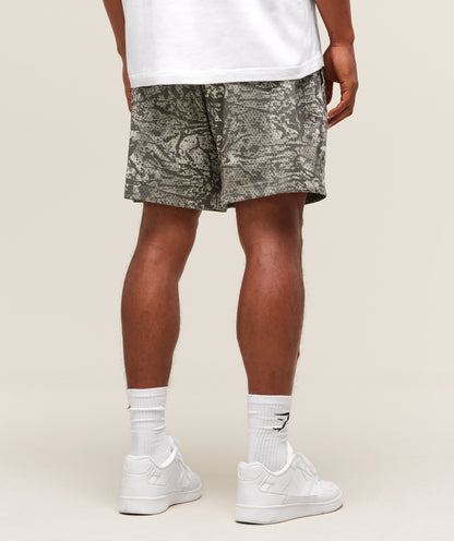Gymshark Lifting Mesh 5" Shorts - Camo Brown