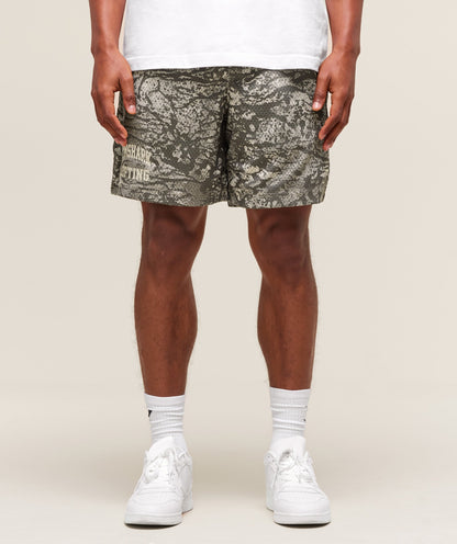 Gymshark Lifting Mesh 5" Shorts - Camo Brown