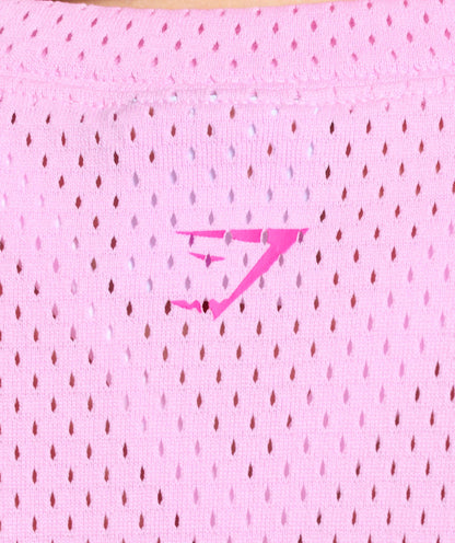 Gymshark Mesh Graphic Crop Top - Sour Pink