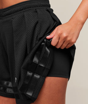 Gymshark Mesh Pleated Shorts - Black