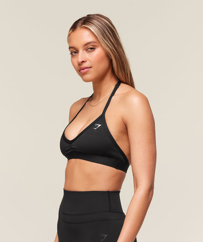 Gymshark Minimal Halterneck Sports Bra - Black