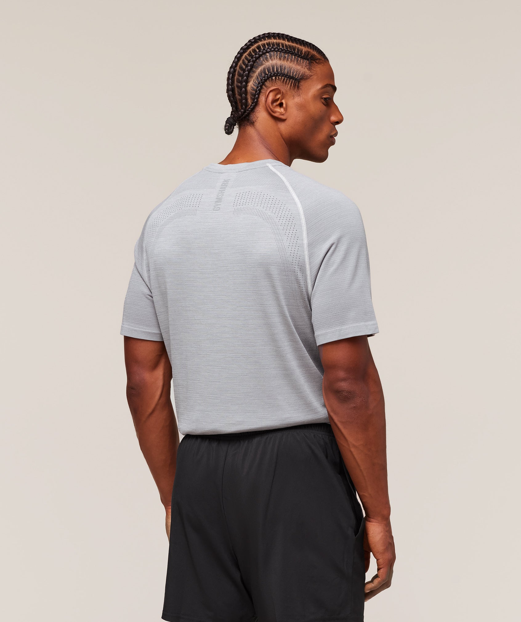 Gymshark Versatile Seamless T-Shirt - Light Grey/Smokey Grey
