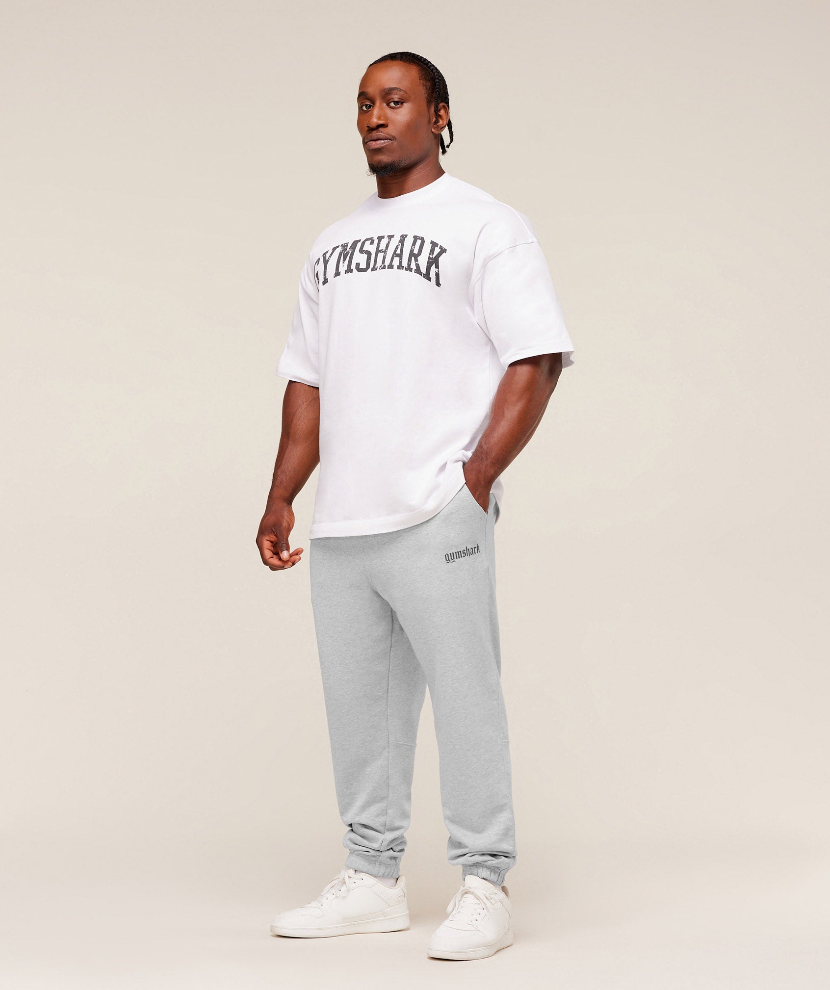 Gymshark Olde English Joggers - Soft Grey Marl