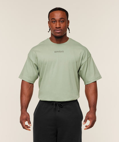 Gymshark Olde English T-Shirt - GS Haze Green