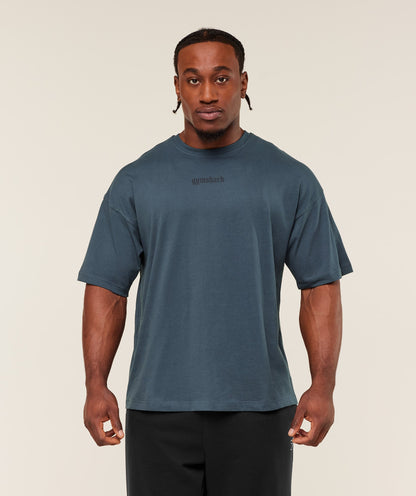 Gymshark Olde English T-Shirt - GS Stealth Blue