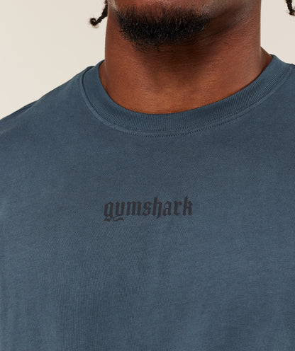 Gymshark Olde English T-Shirt - GS Stealth Blue