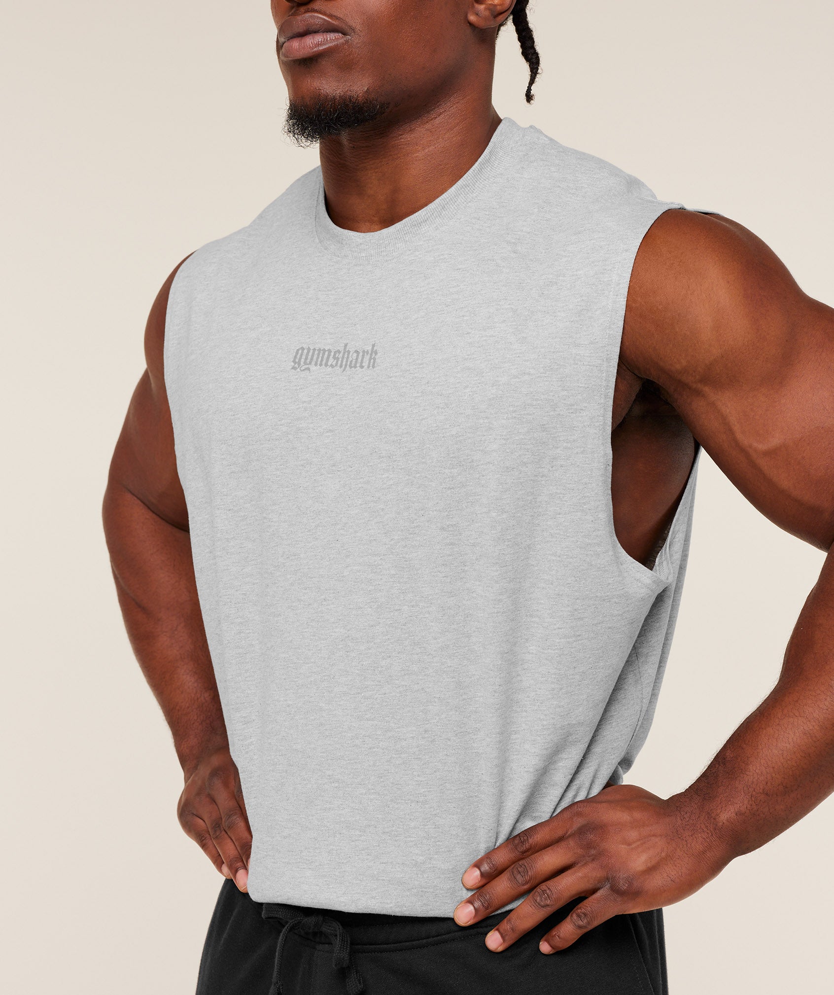 Gymshark Olde English Tank - Bros Soft Grey Marl