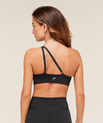 Gymshark One Shoulder Sports Bra - Black