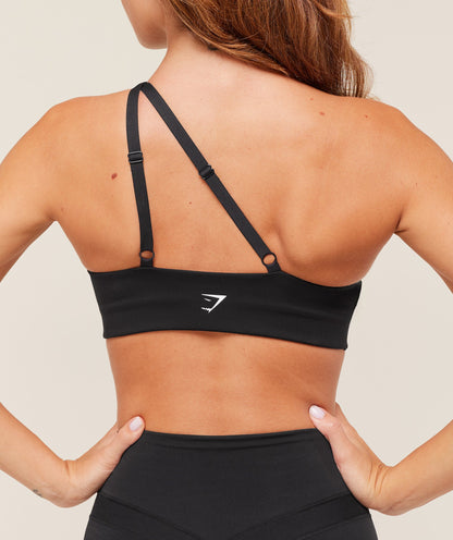 Gymshark One Shoulder Sports Bra - Black