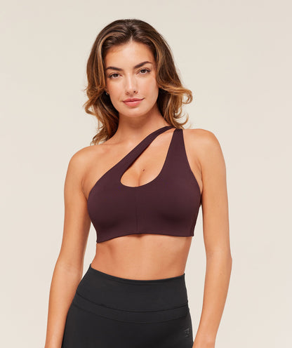 Gymshark One Shoulder Sports Bra - Cherry Purple