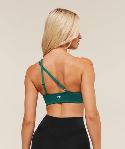 Gymshark One Shoulder Sports Bra - Weighted Teal